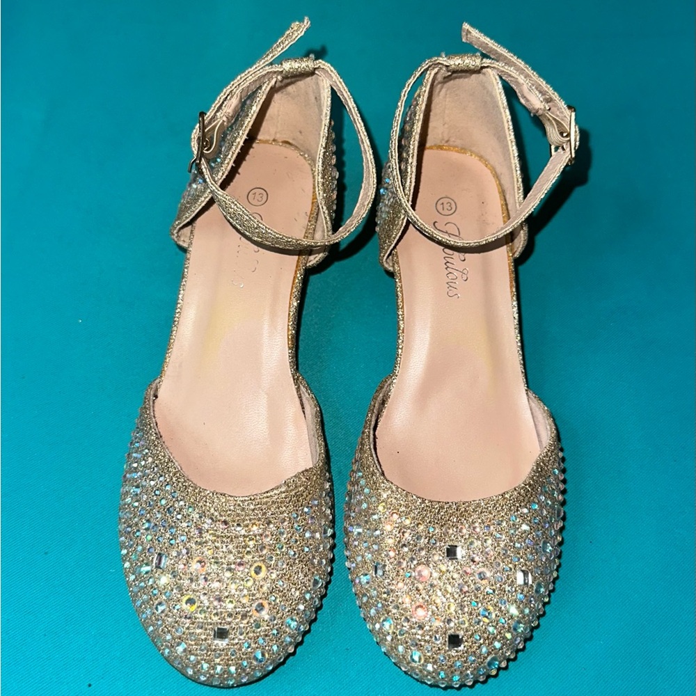 Elegant Gold Girls Dress Shoes 13